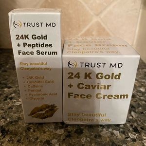 24 k Carat gold + peptides serum and face cream